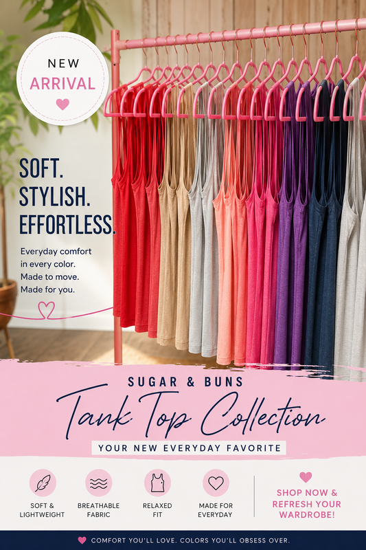 Sugar & Buns Women’s Sleeveless Tank Top | Soft Lightweight Knit | Multiple Colors